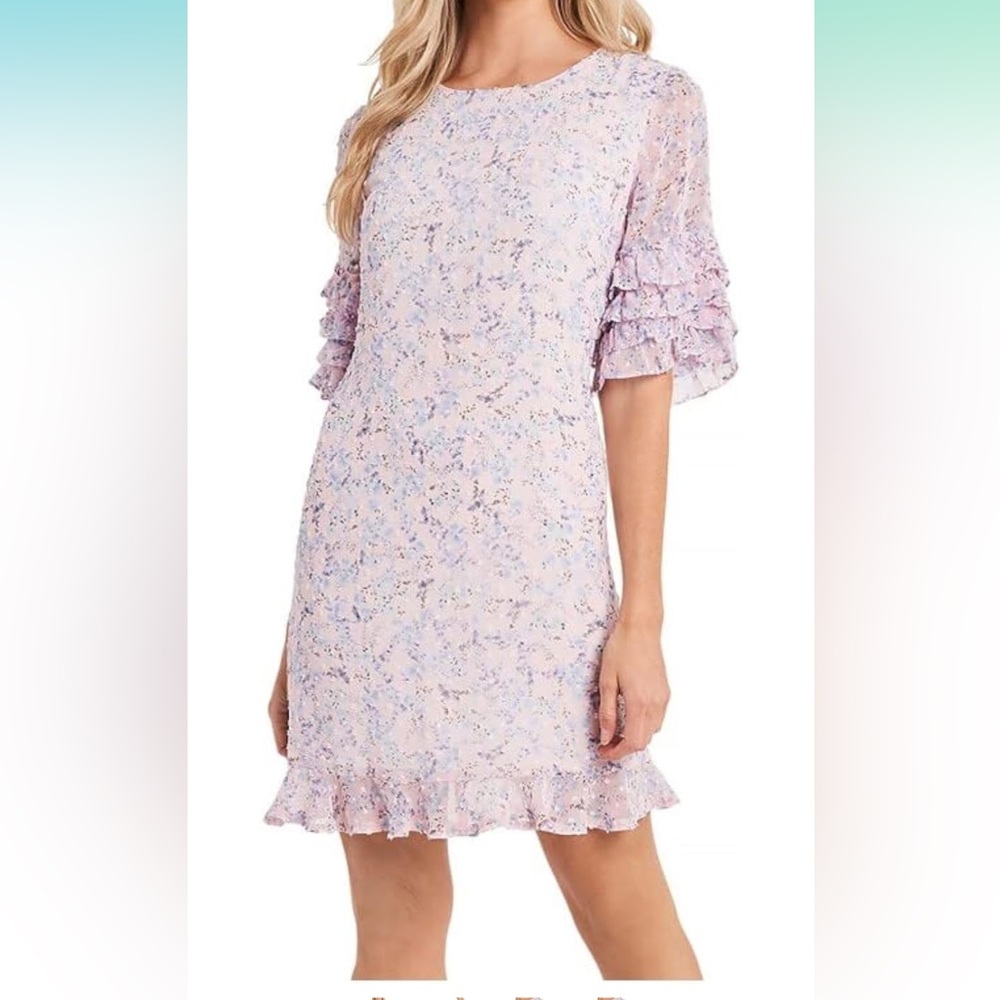 CeCe Light Purple Floral Mini Dress